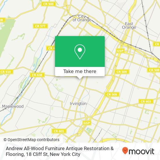 Mapa de Andrew All-Wood Furniture Antique Restoration & Flooring, 18 Cliff St