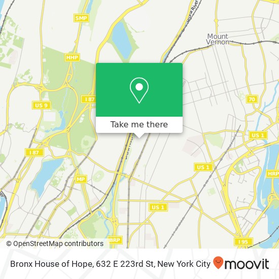 Mapa de Bronx House of Hope, 632 E 223rd St
