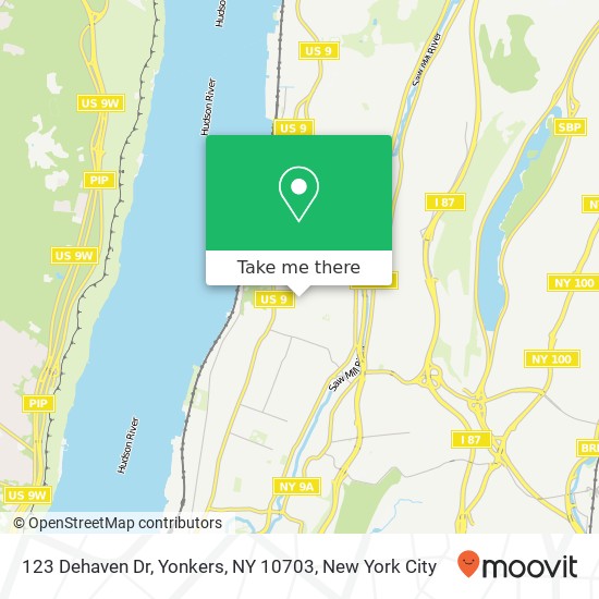 Mapa de 123 Dehaven Dr, Yonkers, NY 10703