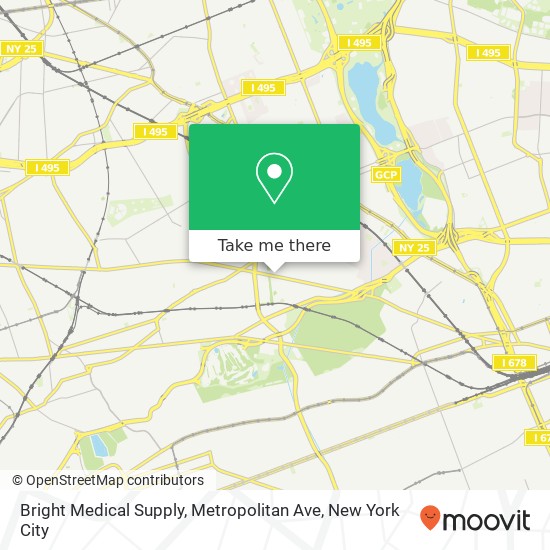 Mapa de Bright Medical Supply, Metropolitan Ave