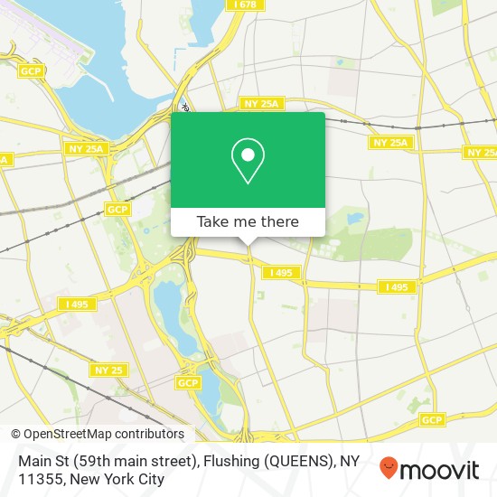 Mapa de Main St (59th main street), Flushing (QUEENS), NY 11355