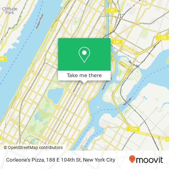Mapa de Corleone's Pizza, 188 E 104th St