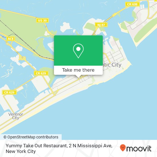 Mapa de Yummy Take Out Restaurant, 2 N Mississippi Ave