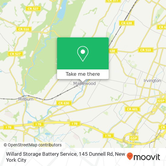 Mapa de Willard Storage Battery Service, 145 Dunnell Rd