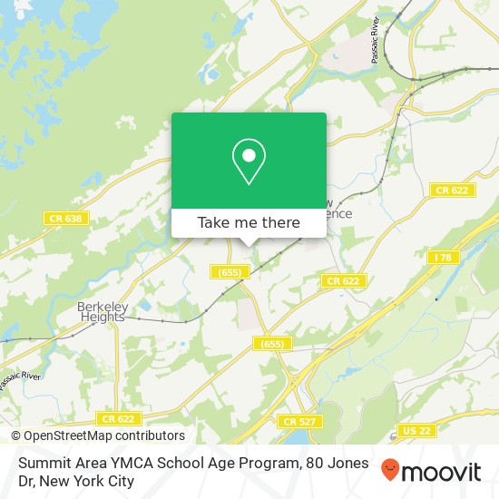 Mapa de Summit Area YMCA School Age Program, 80 Jones Dr
