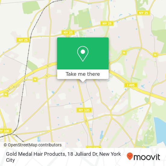 Mapa de Gold Medal Hair Products, 18 Julliard Dr