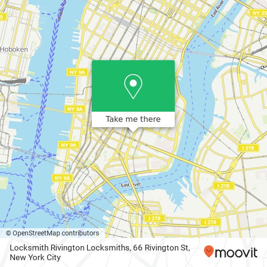 Locksmith Rivington Locksmiths, 66 Rivington St map