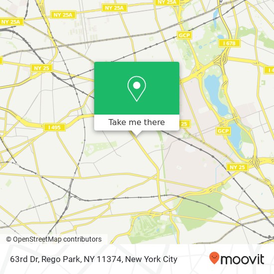 Mapa de 63rd Dr, Rego Park, NY 11374