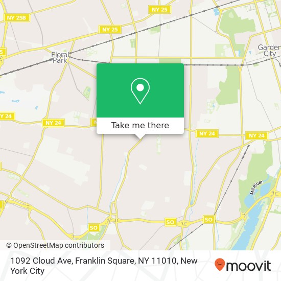 Mapa de 1092 Cloud Ave, Franklin Square, NY 11010