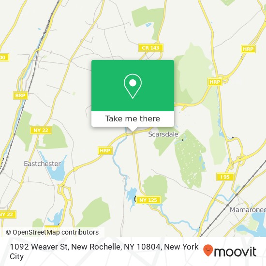 Mapa de 1092 Weaver St, New Rochelle, NY 10804