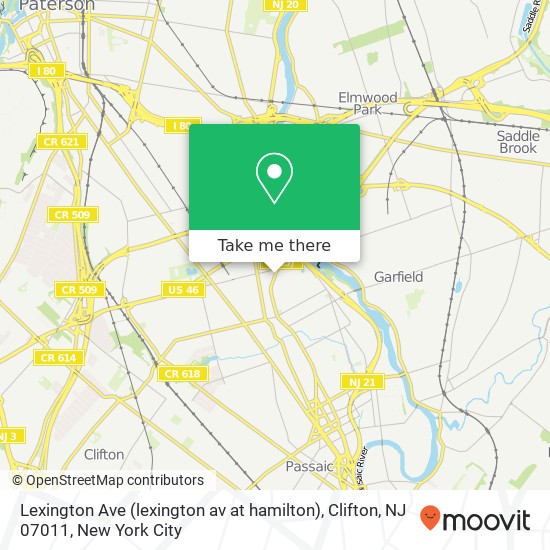 Mapa de Lexington Ave (lexington av at hamilton), Clifton, NJ 07011