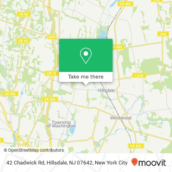 Mapa de 42 Chadwick Rd, Hillsdale, NJ 07642