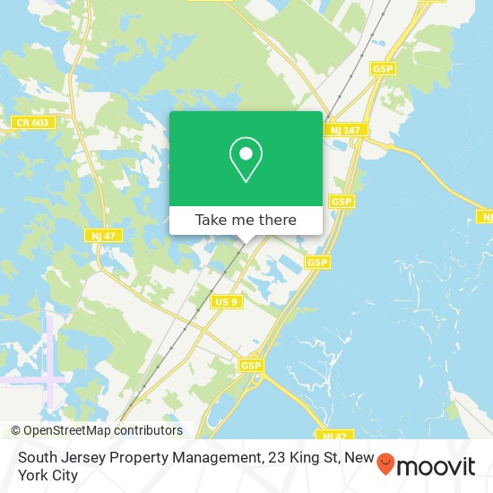 Mapa de South Jersey Property Management, 23 King St