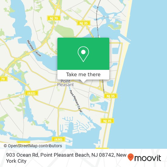 Mapa de 903 Ocean Rd, Point Pleasant Beach, NJ 08742