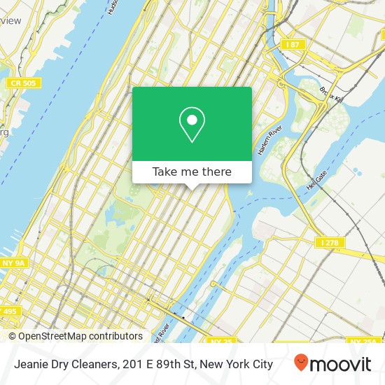 Jeanie Dry Cleaners, 201 E 89th St map