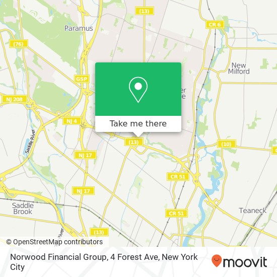 Mapa de Norwood Financial Group, 4 Forest Ave