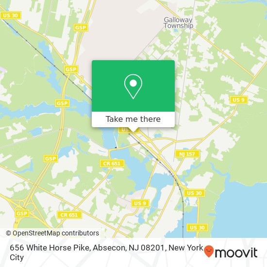 Mapa de 656 White Horse Pike, Absecon, NJ 08201