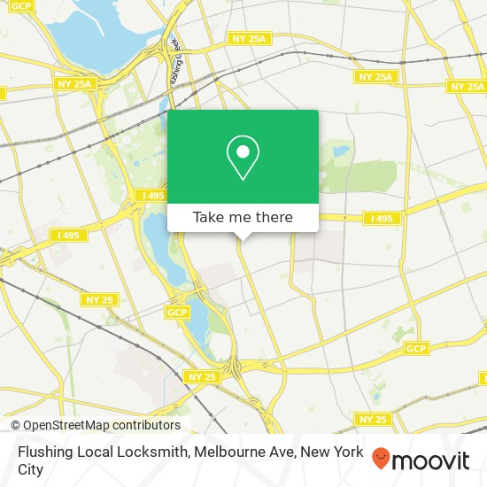 Flushing Local Locksmith, Melbourne Ave map