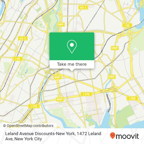 Mapa de Leland Avenue Discounts-New York, 1472 Leland Ave