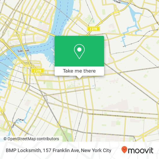 Mapa de BMP Locksmith, 157 Franklin Ave