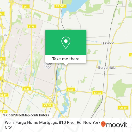 Mapa de Wells Fargo Home Mortgage, 810 River Rd