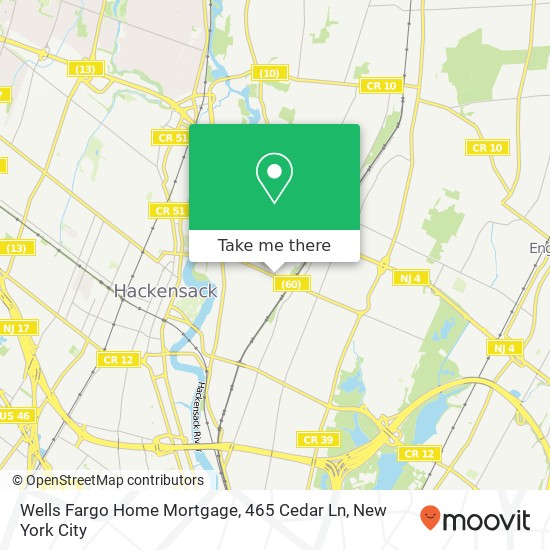 Mapa de Wells Fargo Home Mortgage, 465 Cedar Ln