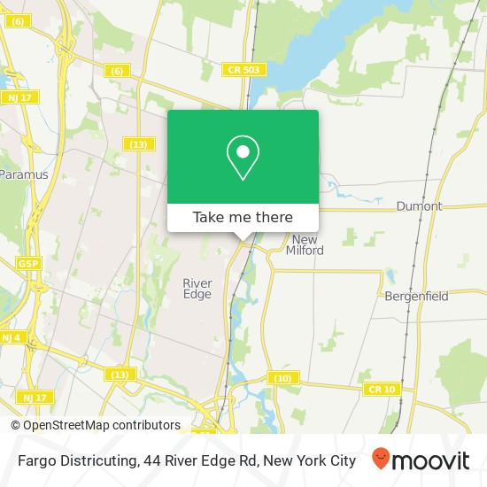 Mapa de Fargo Districuting, 44 River Edge Rd