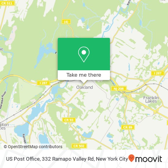 US Post Office, 332 Ramapo Valley Rd map