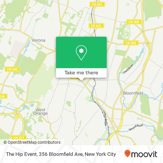 The Hip Event, 356 Bloomfield Ave map