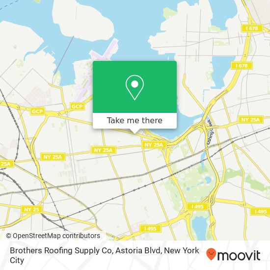 Brothers Roofing Supply Co, Astoria Blvd map