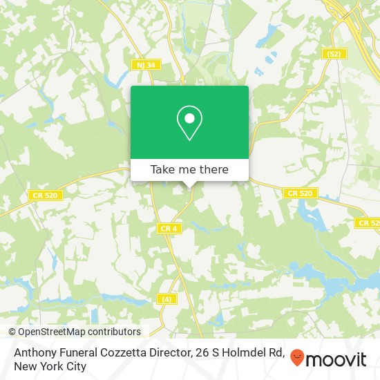 Anthony Funeral Cozzetta Director, 26 S Holmdel Rd map