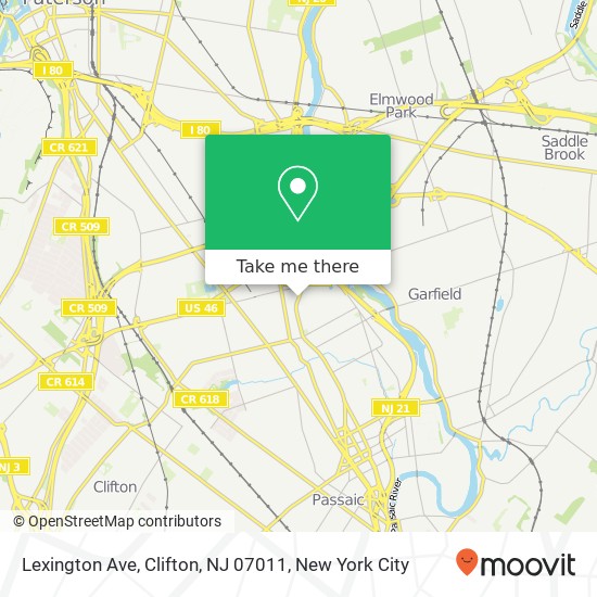 Lexington Ave, Clifton, NJ 07011 map