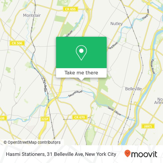 Mapa de Hasmi Stationers, 31 Belleville Ave