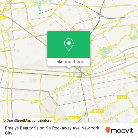 Mapa de Emelys Beauty Salon, 96 Rockaway Ave