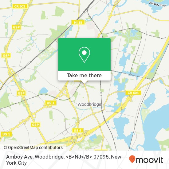 Amboy Ave, Woodbridge, <B>NJ< / B> 07095 map