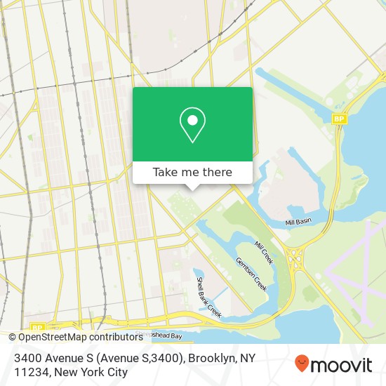 Mapa de 3400 Avenue S (Avenue S,3400), Brooklyn, NY 11234
