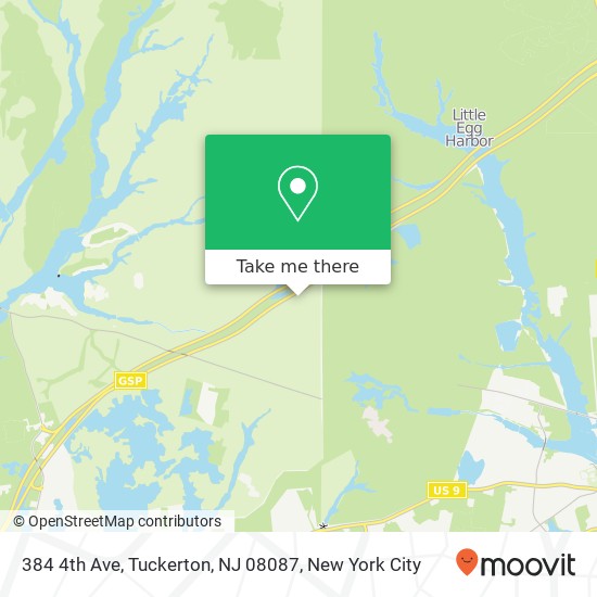 Mapa de 384 4th Ave, Tuckerton, NJ 08087