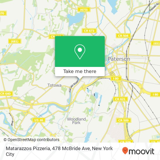 Mapa de Matarazzos Pizzeria, 478 McBride Ave