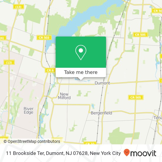 Mapa de 11 Brookside Ter, Dumont, NJ 07628