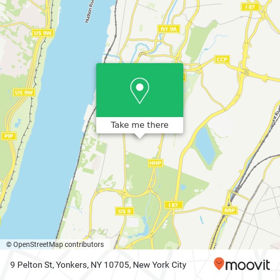 Mapa de 9 Pelton St, Yonkers, NY 10705
