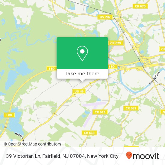 Mapa de 39 Victorian Ln, Fairfield, NJ 07004