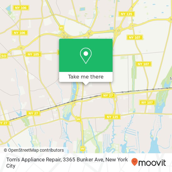 Tom's Appliance Repair, 3365 Bunker Ave map