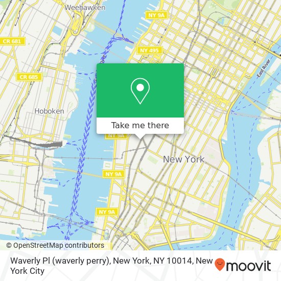 Waverly Pl (waverly perry), New York, NY 10014 map