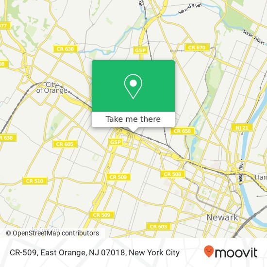 Mapa de CR-509, East Orange, NJ 07018