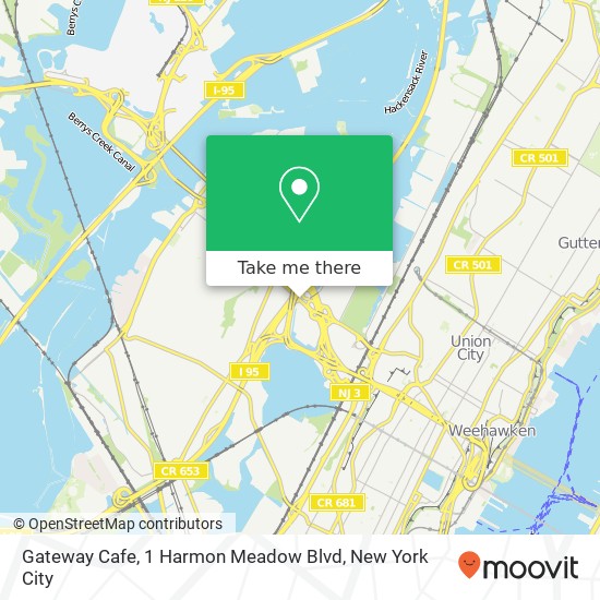 Gateway Cafe, 1 Harmon Meadow Blvd map
