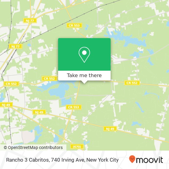 Mapa de Rancho 3 Cabritos, 740 Irving Ave
