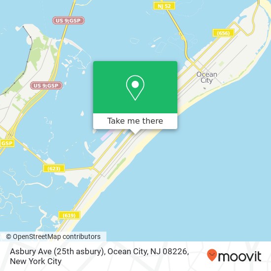 Mapa de Asbury Ave (25th asbury), Ocean City, NJ 08226