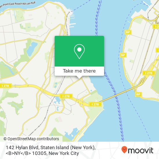 Mapa de 142 Hylan Blvd, Staten Island (New York), <B>NY< / B> 10305