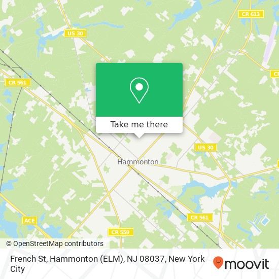 Mapa de French St, Hammonton (ELM), NJ 08037