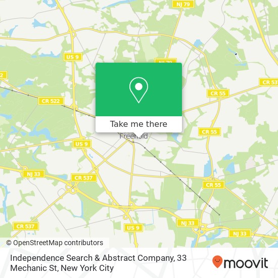 Mapa de Independence Search & Abstract Company, 33 Mechanic St